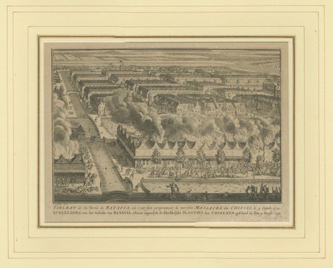 1740 Batavia Chinese Massacre Engraving, Dutch Colonial Indonesia, close-up 1