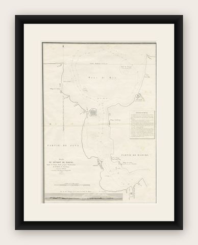 Detailed Map of the Madura Strait, between Java & Madura Island, Indonesia, 1825, shown framed