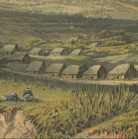 View of the Tengger Mountains, East Java, Rare Java Landscape Lithograph, 1872, close-up 4