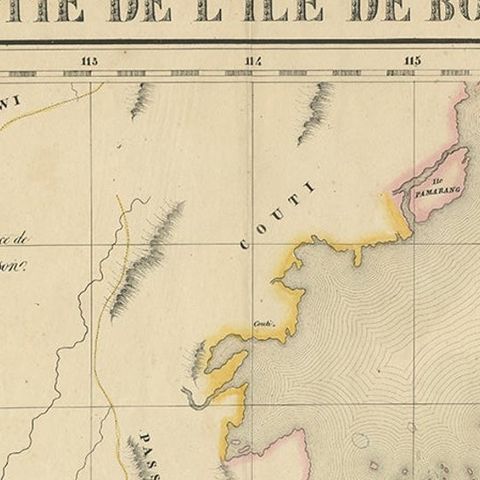 Antique Map of Part of Borneo 'Kalimantan' Indonesia, by Vandermaelen, C.1825, close-up 1