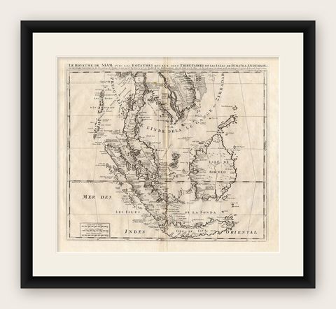 Antique Map of Southeast Asia by Chatelain, c.1732, shown framed