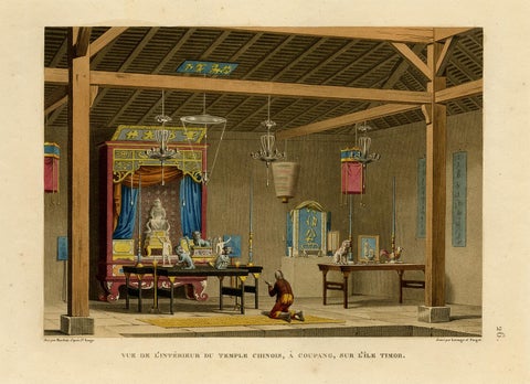 Old View of the Interior of the Chinese Temple of Coupang or Kupang, Timor, 1825, view 2