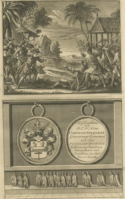 Antique Print of Dutch Colonists by Valentijn '1726', view 2