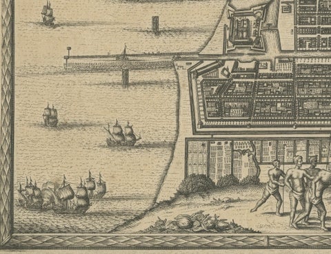 Antique Print of Batavia, Capital of the Dutch East Indies, Van der Aa, ca.1725, close-up 3