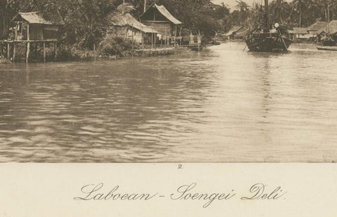 Belawan Railway Station & Soengei Deli River, Sumatra, Antique Photo, c.1910, close-up 6