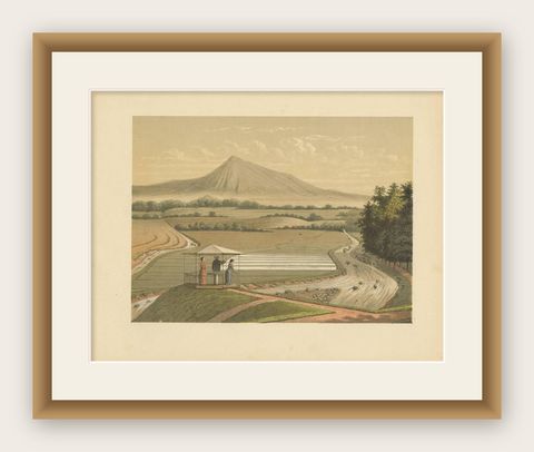 Antique Print of Mount Pangrango ‘Java’ by M.T.H. Perelaer, 1888, shown framed
