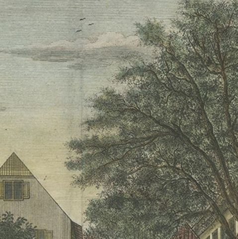 Old Print of the Governor-General's Residence in Batavia, Indonesia, 1739, close-up 3