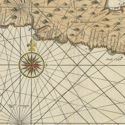 Antique Map of Eastern Seram, Part of the Maluku Island in East Indonesia, 1726, close-up 2
