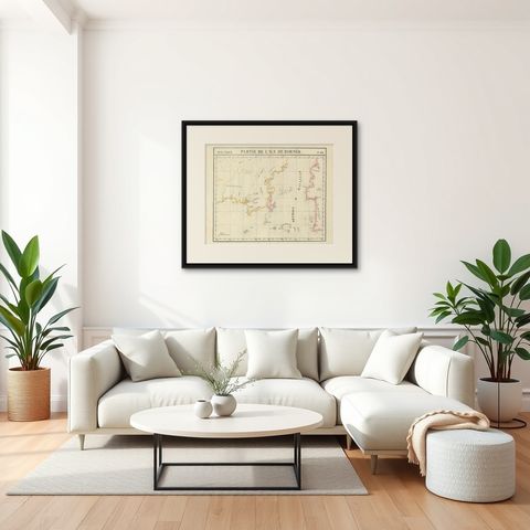 Detailed Antique Map of a Portion of Borneo and Sulawesi in Indonesia, c.1825, shown framed in a room, true to size
