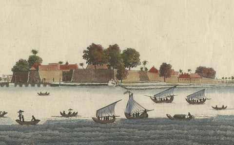 1778 View of the Dutch Fortifications and Port of Batavia, Now Jakarta, close-up 3