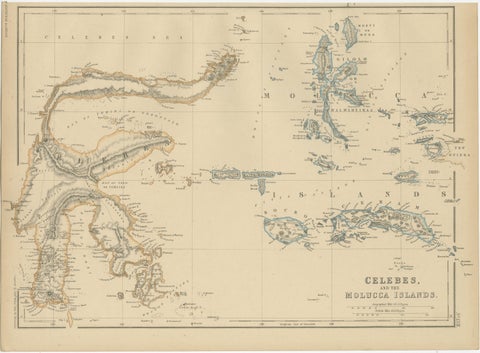 Antique Map of Celebes and the Maluku Islands by W. G. Blackie, 1859, view 5