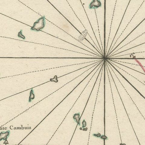 Interesting Map of the Thousand Islands in the Bay of Batavia 'Jakarta', ca.1740, close-up 2