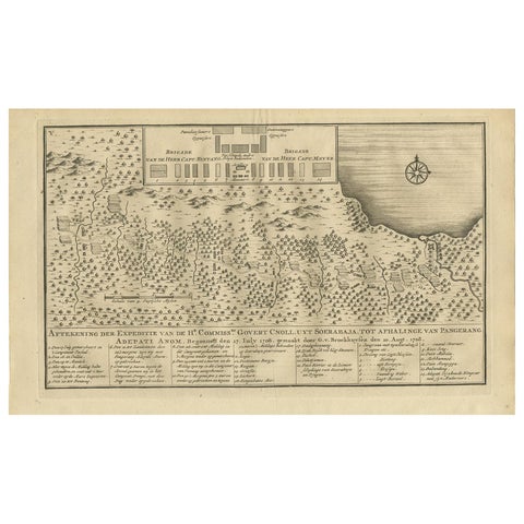 Antique Print of the Expedition from Surabaya to Pangerang by Valentijn, '1726'
