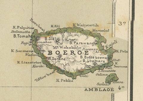 Antique Colonial Map of Celebes Sulawesi & Lesser Sunda Islands, 1884, close-up 4