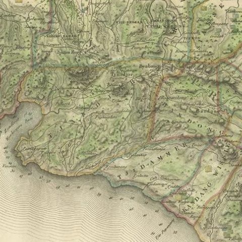 Antique Map of Bantam, Jakarta and Cirebon by Van den Bosch '1818', close-up 2