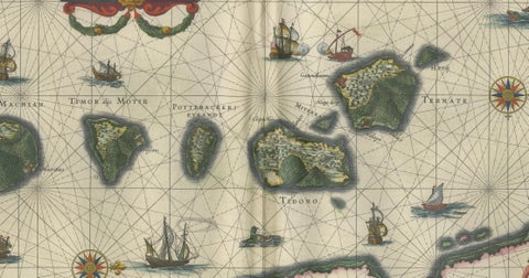 Antique Blaeu Maps, Indonesia & Moluccas, VOC Era, c.1642, close-up 5