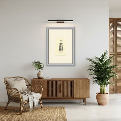 Javanese Lady of the Upper Class, Antique Wahlen Costume Print, 1843-1844, shown framed in a room, true to size
