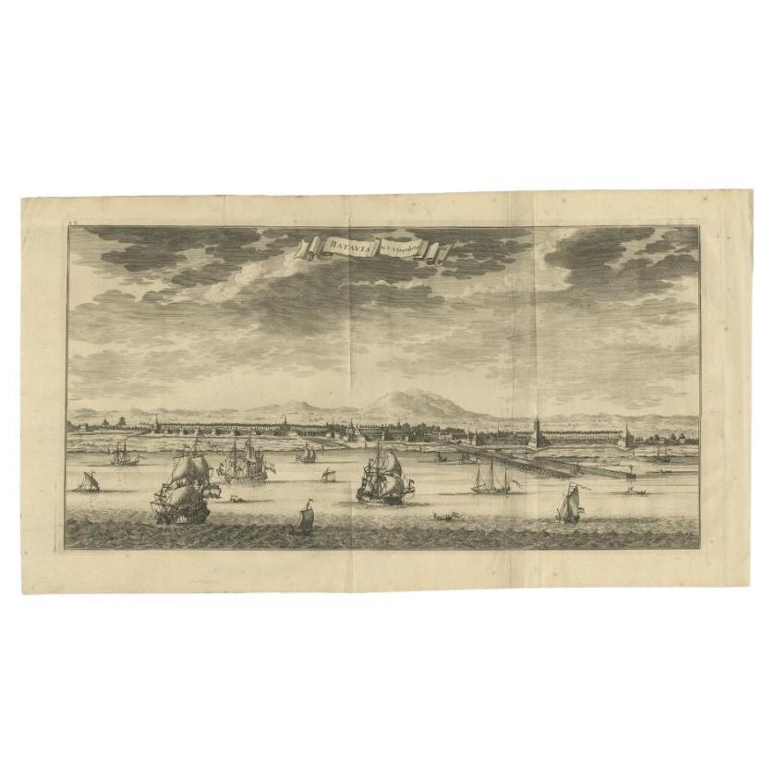 Antique Print of Batavia (Jakarta) in the Dutch East Indies, 1726