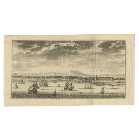 Antique Print of Batavia (Jakarta) in the Dutch East Indies, 1726