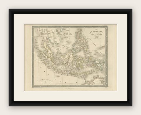 Antique Map of the East Indies by Wyld '1845', shown framed