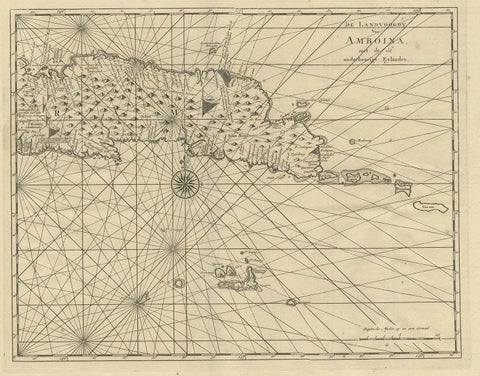 Antique Map of Ambon and Surroundings by Valentijn '1726', view 2