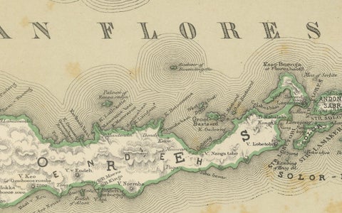 Antique Two-Sheet Map of the Lesser Sunda Islands, Dutch East Indies, 1884, close-up 5