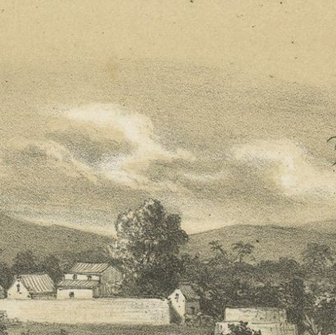 Print of a Fortified Mosque and of Nobility in Aceh, Sumatra, Indonesia, 1874, close-up 3