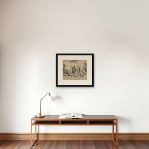 Natives from Pegu, the Moluccan Islands, Penequais Indians and St Thomas, c.1605, shown framed on a wall, true to size