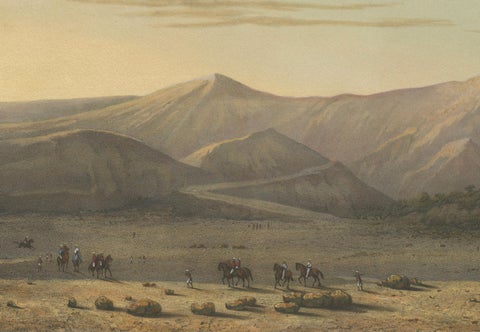 Mount Bromo Volcano Erupting in 1856, East Java Lithograph, Published 1872, close-up 2