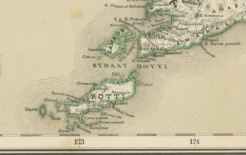 Antique Two-Sheet Map of the Lesser Sunda Islands, Dutch East Indies, 1884, close-up 2