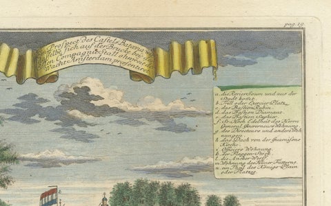 Batavia Castle and Parade Ground, Hand-Colored Engraving by J.W. Heydt, 1738, close-up 3