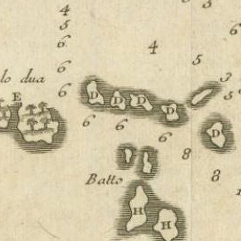 Antique Map of the Bay of Bantam, c.1720, close-up 2