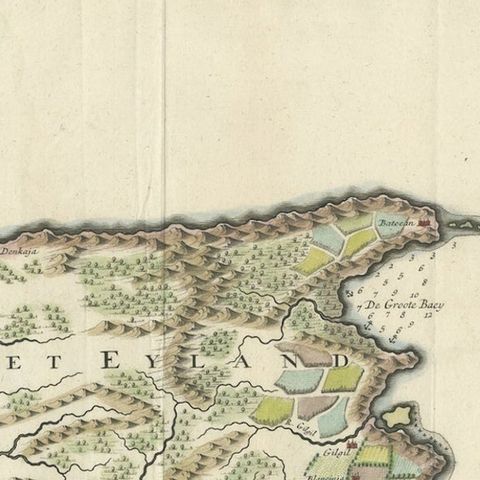1726 Valentyn's Map of Bali and Lombok, Original Engraving, close-up 4