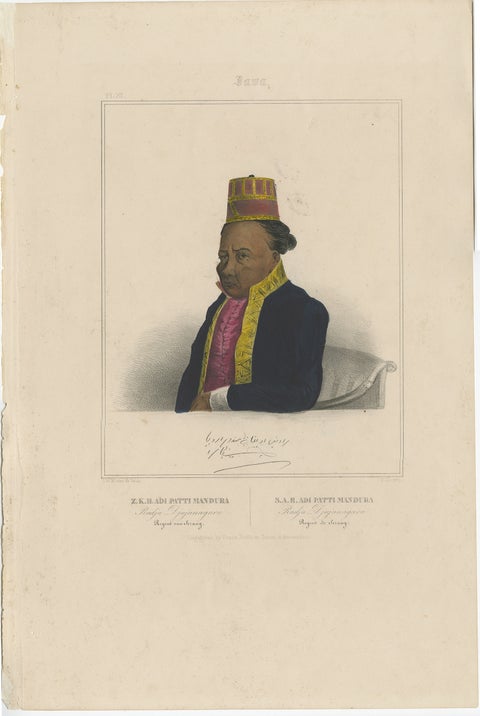Portrait of Adi Patti Mandura, Raja Djajanagara, Regent of Serang on Java, 1844, view 2