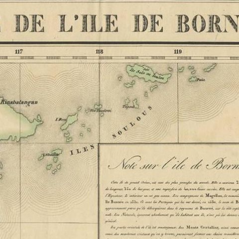 Antique Map of North East Borneo and North Sulawesi by P.M.G. Vandermaelen, close-up 1