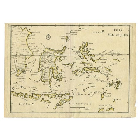 Antique Map of the Maluku Islands by Le Rouge, c.1750