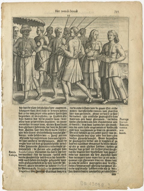 Small Map of Bantam with Dutch Ships and an Engraving of Portugese, 1614, view 2