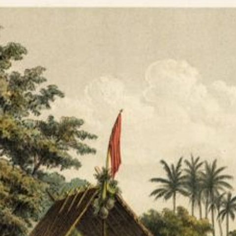 Antique Print of Kampong Djambattan, Java in Indonesia, 1888, close-up 1