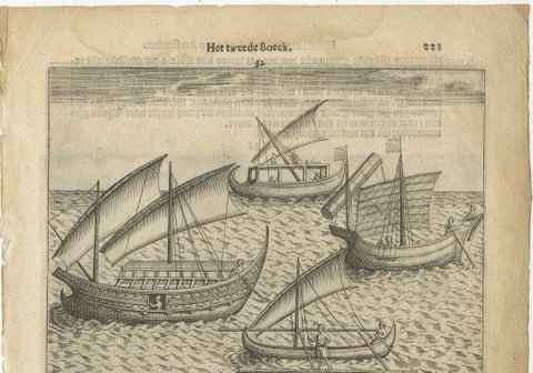 Javanese and Malay Ships near Bantam, from Pontanus’ Amsterdam History, 1611, close-up 2