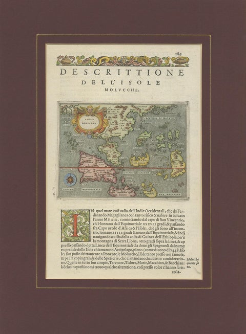 Antique Map of the Moluccas by Porcacchi, circa 1620, view 4