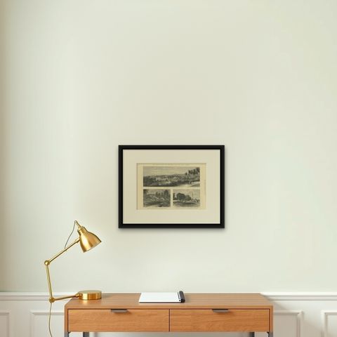 Antique Print of the Straits of Sunda 'Java, Indonesia' Published 1883, shown framed on a wall, true to size