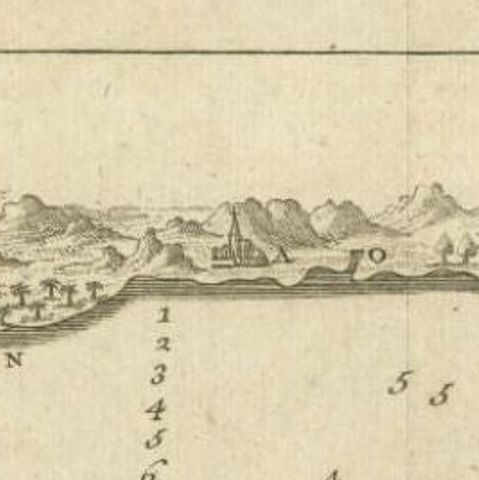 Antique Map of the Bay of Bantam, c.1720, close-up 1