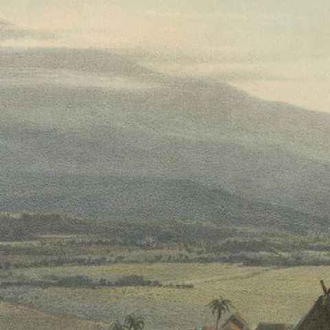 Highland Landscape in the Bantam Residency, Java Lithograph, Published 1872, close-up 3