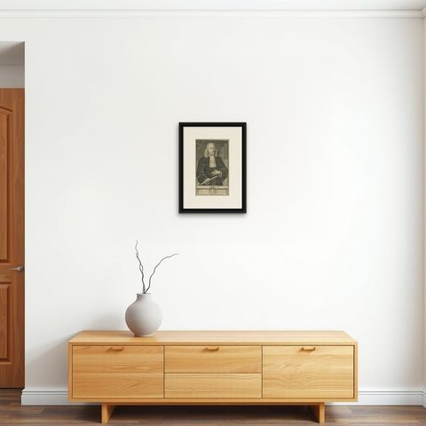 Abraham van Riebeeck: Illustrious Governor-General of the VOC, Dutch East Indies, shown framed on a wall, true to size