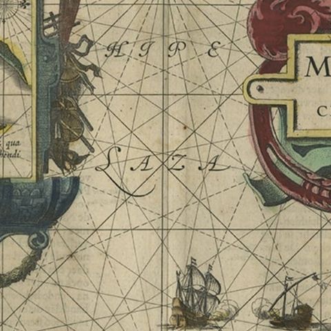 Decorative Map of the Spice Islands in the Mollucas, Indonesia, ca.1640, close-up 2