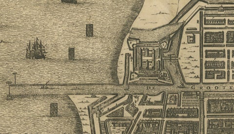 1728 Map of Batavia Castle & City, Java, Van der Aa after 1669, close-up 3