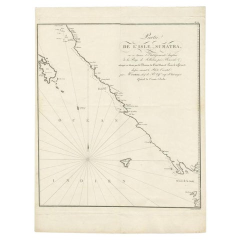Antique Map of Sumatra by Tardieu, 1811