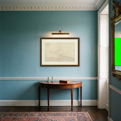 Early French Nautical Chart of the Northern Coast of of Java, Indonesia, C.1850, shown framed in a room, true to size