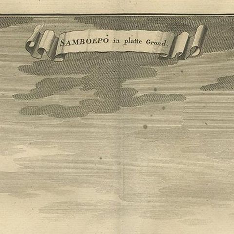 Antique Map of Samboepo by Valentijn, 1726, close-up 1