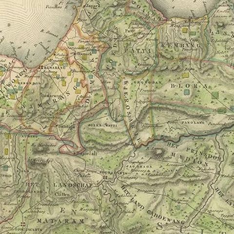 Antique Map of Central and East Java by Van den Bosch, 1818, close-up 2